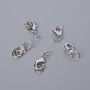 Clasp Lobster, 12x6 mm, silver color metal, 1 piece