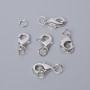 Clasp Hook, carabiner, diameter 15x8 mm, silver metal color, 1 pc