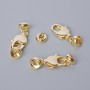 Clasp, Lobster, diameter 13.5×7 mm, length 2.5 cm, gold-tone metal, 1 pc