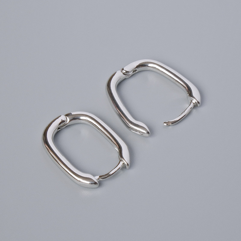 Congo Ear Hooks for Earrings, Silver-Colored Metal, 18x14x2 mm, pair