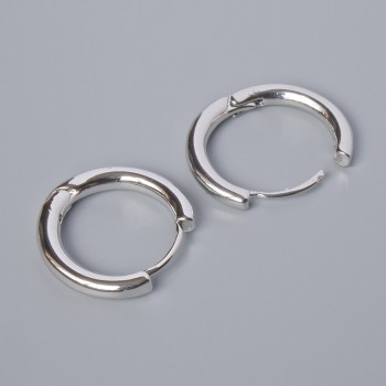 Congó Ear Hook Earrings Findings in Silver Color Metal 18x19, 5x3mm Pair