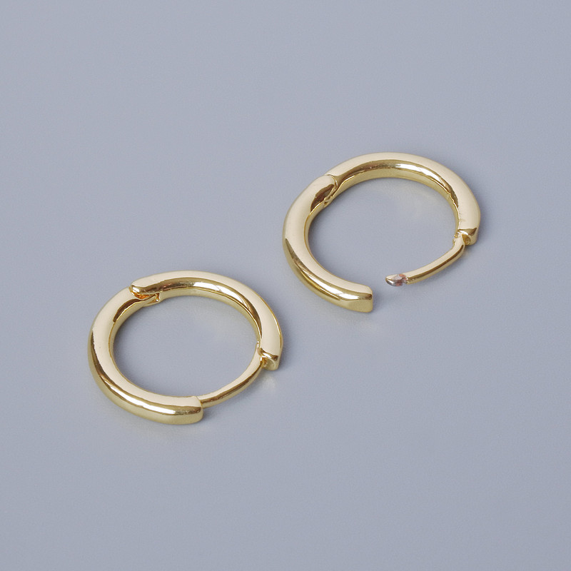 Congo ear hooks for earrings, gold-tone metal, 14.5×16×2 mm, pair