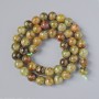 Grossular Garnet Beads (Green Garnet) Natural Stone Smooth Round Beads, 8mm diameter, length 39cm on a thread