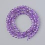 Amethyst Beads natural gemstone, faceted cube shape, diameter 4–5 mm±, thread length 38 cm±