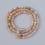 Selenite Beads, Natural Stone, Faceted Cubes, 4 mm diameter, 39 cm length on thread