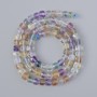 Fluorite Beads, Natural Stone, Faceted Cube, 4–5 mm diameter, 39 cm on Thread