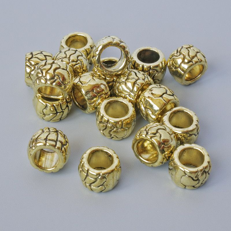 Bead Insert Findings, diameter 5.5×8 mm, hole diameter 4.5 mm, packaging 20 pcs ±, golden metal color