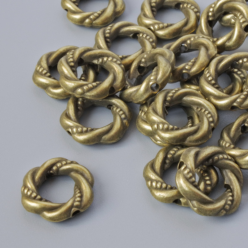 Bronze bead insert finding, 11x3mm diameter, hole diameter 1.1mm, packaged 16 pcs ±