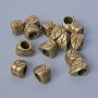 Bead Component Inlay "Leaf", diameter 10x6, 5x7mm, drill diameter 4.5mm, packaging 15 pcs±, bronze metal color