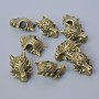 Bead Jump Ring Inlay "Dragon", diameter 18x13x8 mm, hole diameter 3.7 mm, packaging 9 pcs ±, bronze color metal