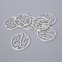 Pendant Finding "Coat of Arms", diameter 26.5×25 mm, hole diameter 1.9 mm, packaged 7 pcs ±, silver color of metal