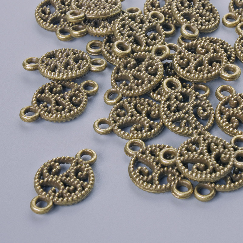 Pendant findings, diameter 17×10, 5 mm, hole diameter 1.9 mm, packaged 24 pcs ±, bronze metal color