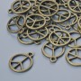 Pendant Finding "Peace Sign", diameter 14.5×12 mm, hole diameter 1.5 mm, packaged 30 pcs ±, bronze metal color