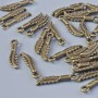 Pendant Finding "Feather", diameter 16x3.5 mm, hole diameter 1.4 mm, pack 33 pcs ±, bronze metal color