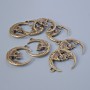 Pendant Hardware "Skull", diameter 27x23mm, hole diameter 2.4mm, packaged 8 pcs±, bronze color of metal