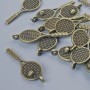 Pendant Finding "Racket", diameter 29x10mm, hole diameter 1.8mm, packaged 17 pcs ±, bronze metal color