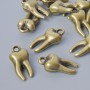 Pendant hardware "Tooth", diameter 15.5×7.5 mm, hole diameter 1.6 mm, batch 15± pieces, bronze metal color