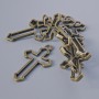 Pendant hardware "Cross", diameter 28.5×22 mm, hole diameter 3 mm, packaging 8 pcs±, bronze metal color