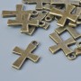 Pendant Findings "Cross", diameter 18.5×13 mm, hole diameter 1.6 mm, pack of 15 pcs ±, bronze color metal