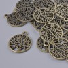 Pendant Fittings "Tree", diameter 20×16, 5mm, hole diameter 2mm, packaging 16 pcs ± bronze metal color