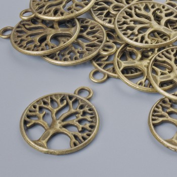 Pendant Hardware "Tree", diameter 24×20mm, hole diameter 2.7mm, packaging 13 pcs ±, bronze metal color