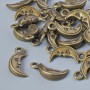 Pendant Hardware "Moon", diameter 13x6, 5mm, bore diameter 1.6mm, packaging 20g± 40pcs±, bronze metal color