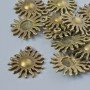 Pendant Finding "Sun", 17x13mm diameter, 1.5mm hole diameter, packaged 13+ pieces, bronze colored metal