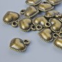 Pendant Findings "Heart", diameter 13x11.5, 5mm, hole diameter 1.9mm, packaging 16 pcs±, bronze metal color