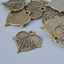 Pendant Finding "Heart", diameter 22x20, 5mm, hole diameter 1.9mm, pack of 10±, bronze metal color