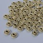 Bead Findings Inlay, diameter 3×6, 5 mm, bore diameter 1.9 mm, packaged 46 pcs, light-golden metal color