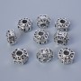 Bead Inlay Findings, 7x10 mm, hole diameter 3.5 mm, packaged 9 pcs ± 20 g, silver metal color