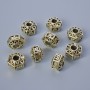 Bead Inlay Findings, diameter 7×10mm, hole diameter 3.5mm, packaged 9 pcs ± 20g, light gold metal color