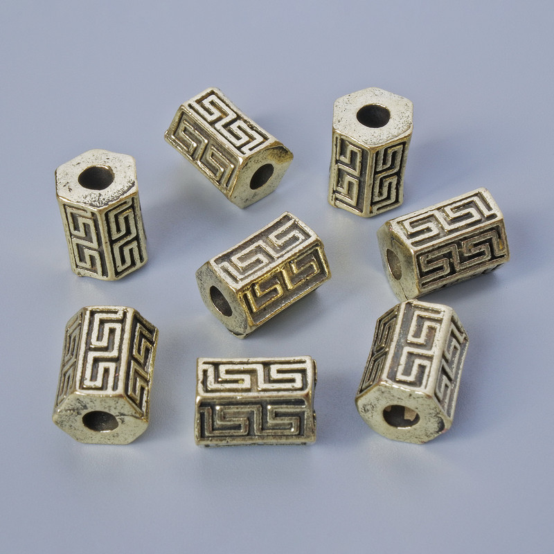 Bead findings insert, diameter 10×7 mm, hole diameter 2.9 mm, packaging 7 pcs ± 20 g, light golden metal color