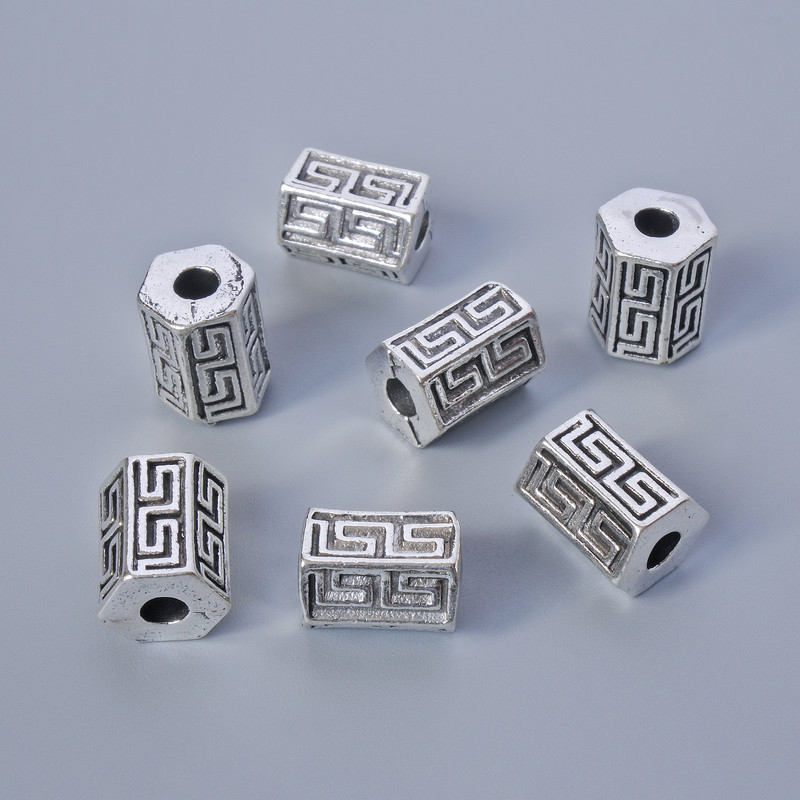 Bead Insertion Finding, 10×7 mm diameter, 2.9 mm Hole, packaged 7 pcs ± 20 g, silver metal color
