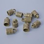 Findings End Cap, diameter 16x10mm, hole diameter 3.5mm, 7.7mm, packaged 10 pcs ±, bronze metal color