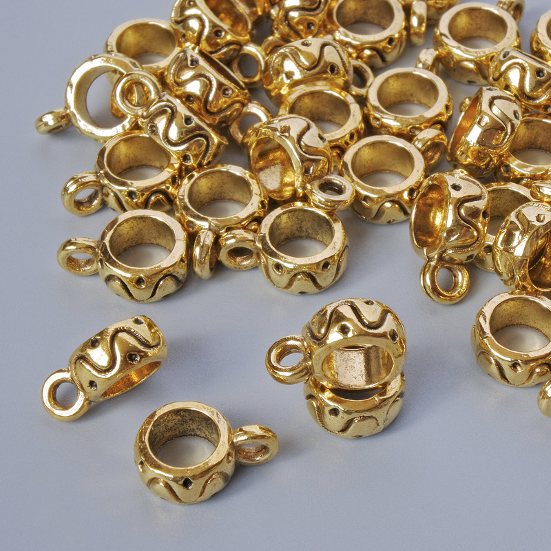 Bail/Cap Bail Clasp, diameter 3.5x7.5mm, hole diameter 1.7mm, length 10mm, packaging 41 pcs ± 20 g, gold-tone metal