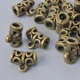 Bead Bail Holder, diameter 12x6mm, hole diameter 1.7mm, 3mm, length 9.5mm, packaged 18 pcs ±, bronze metal color