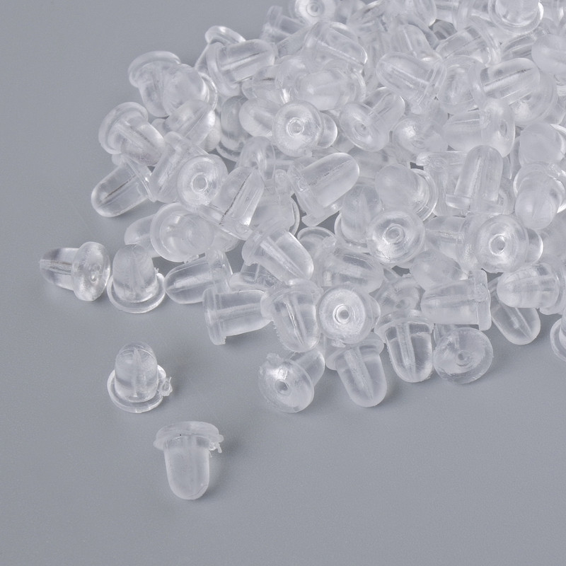 Silicone Earring Lock, White, 10g packaging (170+ pieces)