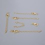 Clasp Hook, 15×8 mm diameter with elongating chain, length 5.5 cm, gold-tone metal, 1 pc