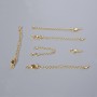 Clasp Hook with Jump Ring, diameter 10x5 mm with extension chain, length 5.5 cm, gold-tone metal, 1 piece