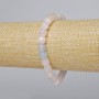 Morganite Bracelet, natural faceted cube stone, 7.5 mm diameter, length 18 in +- (stretch)