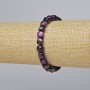 Bracelet Purple Cat's Eye natural stone faceted cube, diameter 7mm±, length 18cm± (stretch)