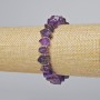 Amethyst Bracelet with natural faceted rondelle stones, diameter 10x7 mm ±, length 18 cm ± (stretch) with metal inserts