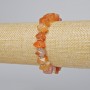 Bracelet Botswana Orange Natural Stone Faceted Rondelle Granules, 10x7mm ±, length 18cm ± (stretch) with metal inlays
