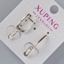 Earrings "Heart" Xuping, diameter 18x3mm, 10x5mm, length about 26mm, rhodium-plated