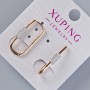 Xuping Earrings with White Crystals, 24×3.5mm diameter, 18K Gold Plating
