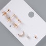 Xuping Stud Earrings (Set of 3 Pairs) with White Rhinestones, diameter 9×2.5mm, 4mm, 3mm, 18K Gold Plated