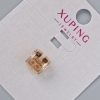 Xuping Bead with White Rhinestones, diameter 8.5×8.5 mm, hole 4.7 mm, 18K Gold Plating