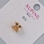 Xuping Bead with White Rhinestones, diameter 8.5×8.5 mm, hole 4.7 mm, 18K Gold Plating