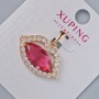 Pendant "Lips" Xuping with white rhinestones and red crystal, diameter 17x24mm+ -, length 23mm+- 18K plating